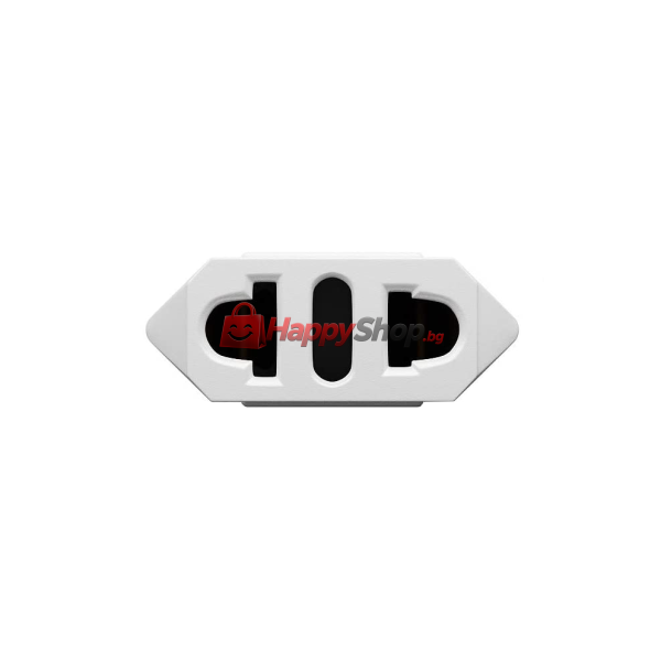 Преходник , US kъм EU, 220V, <span style="font-weight:bold;color:red;">5 броя</span>, High Quality, Бял - 17710