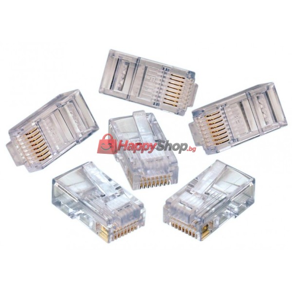 Букси , RJ-45 200 броя в пакет, Прозрачни - 17140