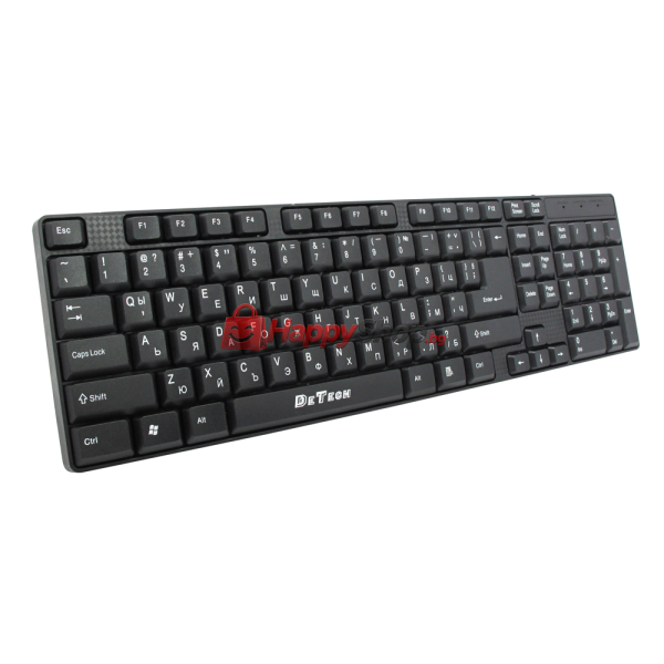Клавиатура DeTech DE6079, USB, Кирилизирана, Черен - 6079