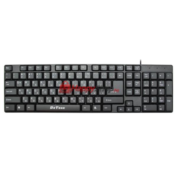 Клавиатура DeTech DE6079, USB, Кирилизирана, Черен - 6079