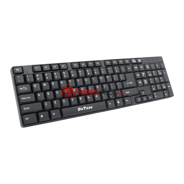 Клавиатура DeTech DE6081, USB, Черен - 6081