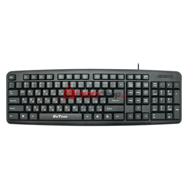 Клавиатура DeTech DE6082, USB, Кирилизирана, Черен - 6082