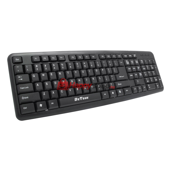Клавиатура DeTech DE6084, USB, Черен - 6084