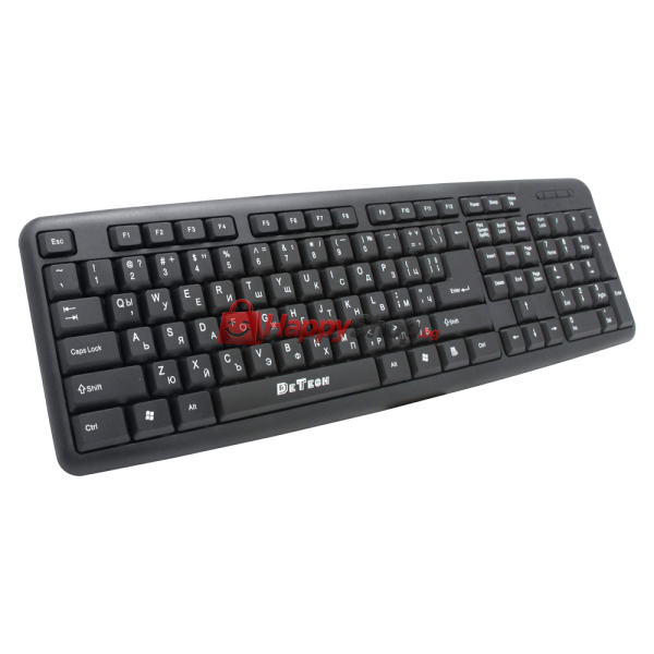 Клавиатура DeTech DE6149UG, USB, Гръцка стандартизация, Черен - 6190