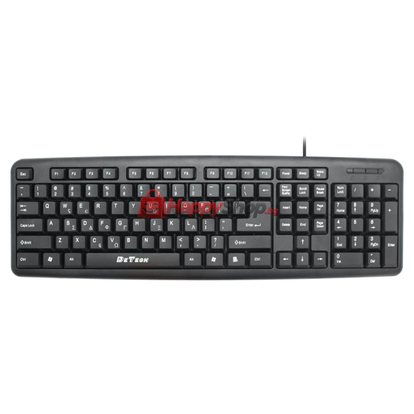 Клавиатура DeTech DE6149UG, USB, Гръцка стандартизация, Черен - 6190