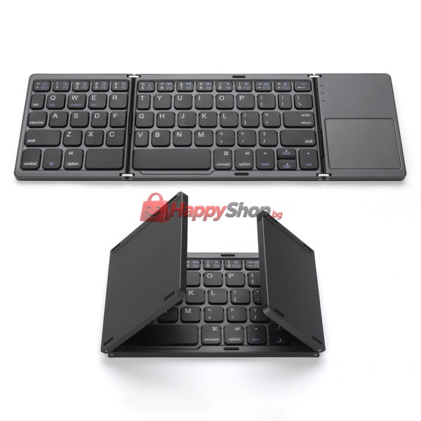 Клавиатура B033, Тъчпад, Сгъваема, Bluetooth, Черен - 6177