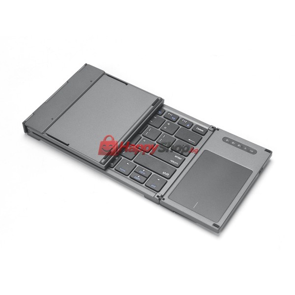 Клавиатура B066T, Тъчпад, Сгъваема, Bluetooth, Черен - 6174