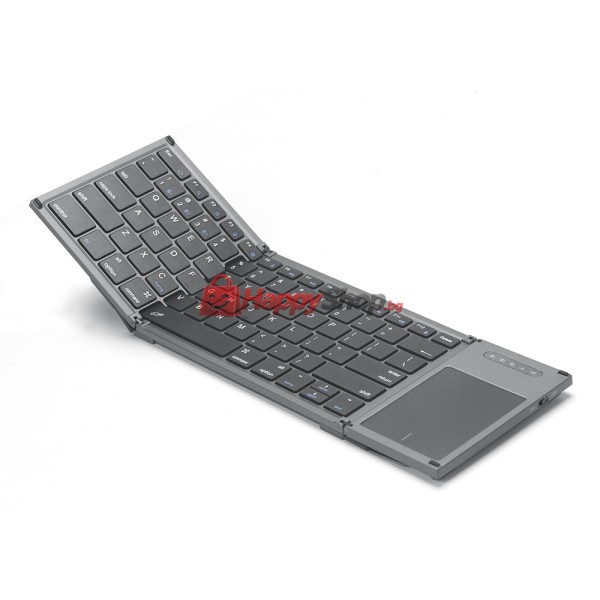 Клавиатура B066T, Тъчпад, Сгъваема, Bluetooth, Черен - 6174