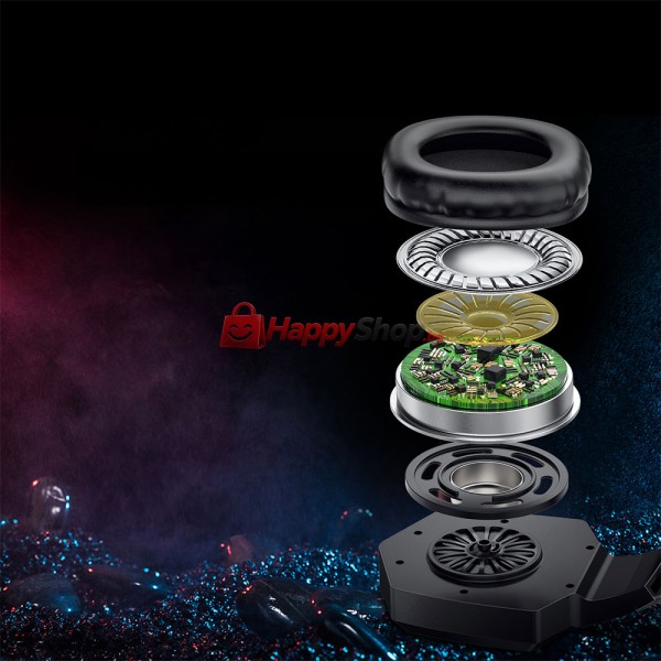 Слушалки Onikuma K8, За компютър, Микрофон, Подсветка, 3.5mm, USB, Черен - 20741