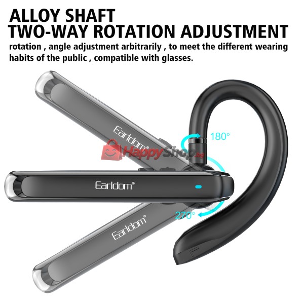 Bluetooth слушалка Earldom ET-BH65, Handsfree, Черен – 17909