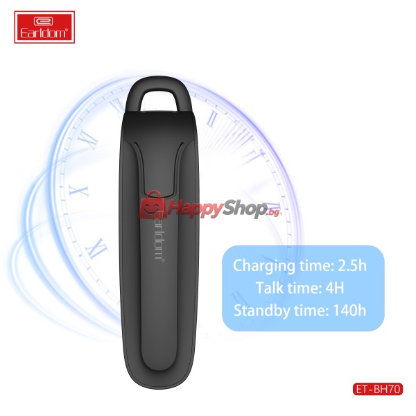 Bluetooth слушалка Earldom ET-BH70, Handsfree, Черен – 17908