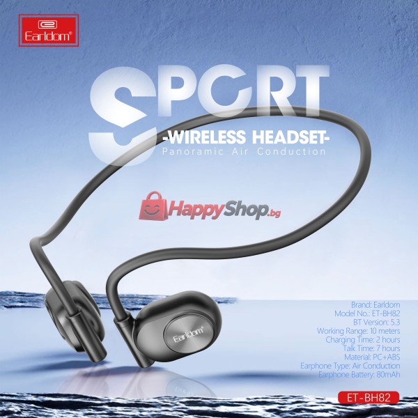 Bluetooth слушалки Earldom ET-BH82, Различни цветове – 20798