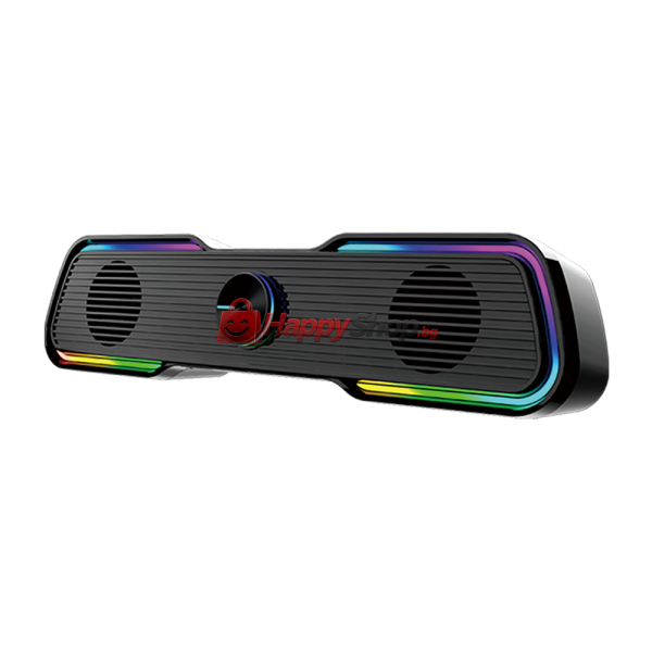 Тонколони Aula N-169B, 2x3W, USB, RGB, Черен - 22187