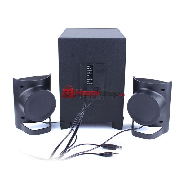 Тонколони Kisonli TM-6000U, Bluetooth, 5W+2x3W, USB, Черен - 22150