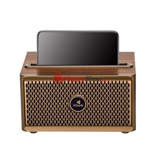 Тонколона Kisonli G1, Bluetooth, USB, SD, AUX, FM, Кафяв - 22309