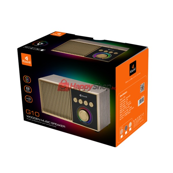 Тонколона Kisonli G10, Bluetooth, USB, SD, RGB, AUX, FM, Различни цветове - 22308