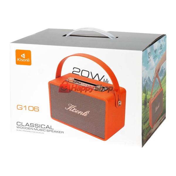 Тонколона Kisonli G106, Bluetooth, USB, SD, Различни цветове - 22303