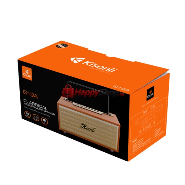 Тонколона Kisonli G12A, Bluetooth, USB, SD, AUX, FM, Различни цветове - 22310