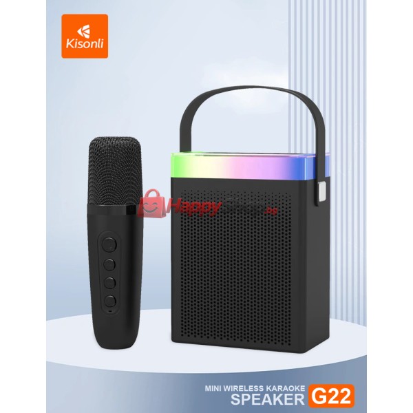 Тонколона Kisonli G22, Караоке, Bluetooth, USB, SD, AUX, RGB, Различни цветове - 22297