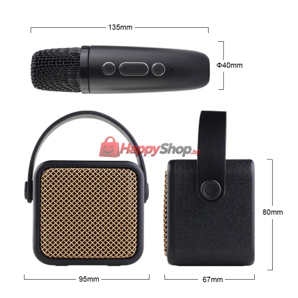 Тонколона Kisonli G23, Караоке, Bluetooth, USB, SD, AUX, RGB, Черен - 22298