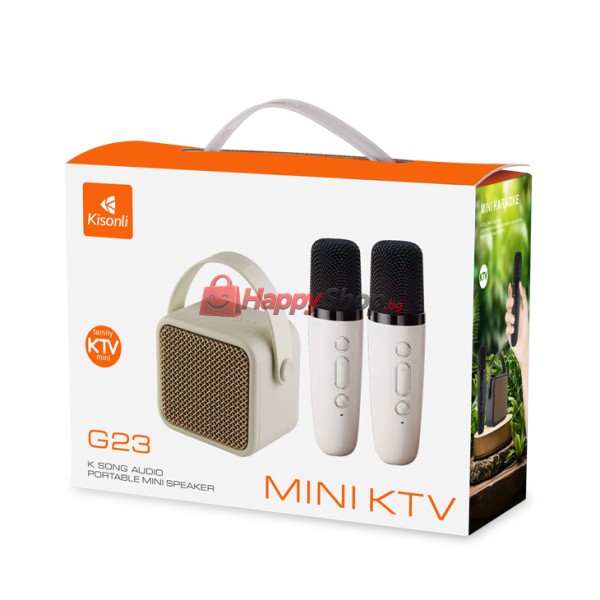 Тонколона Kisonli G23, Караоке, Bluetooth, USB, SD, AUX, RGB, Черен - 22298