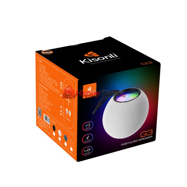 Тонколона Kisonli G3, Bluetooth, SD, FM, RGB, Различни цветове - 22289
