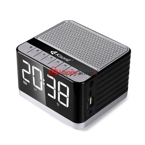 Тонколона Kisonli G8, Bluetooth, Часовник, USB, SD, FM, AUX, RGB, Различни цветове - 22281