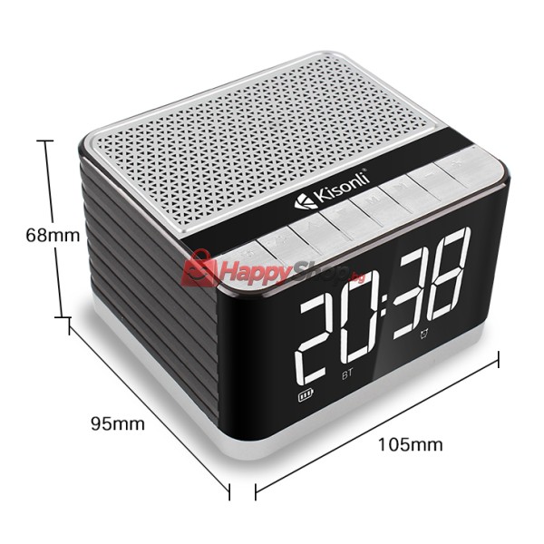 Тонколона Kisonli G8, Bluetooth, Часовник, USB, SD, FM, AUX, RGB, Различни цветове - 22281