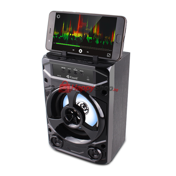 Тонколона Kisonli KK-02, Bluetooth, USB, SD, FM, Черен - 22134