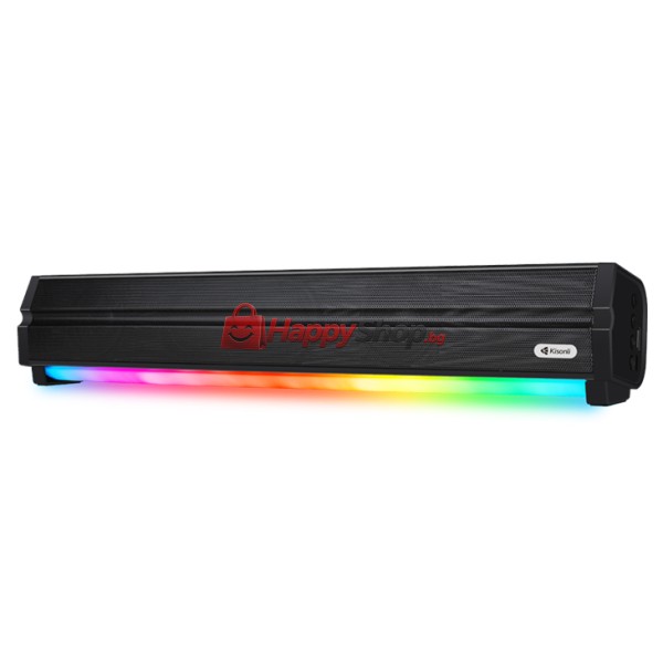 Тонколона Kisonli LED-802, Bluetooth, USB, SD, RGB, AUX, FM, Черен - 22314