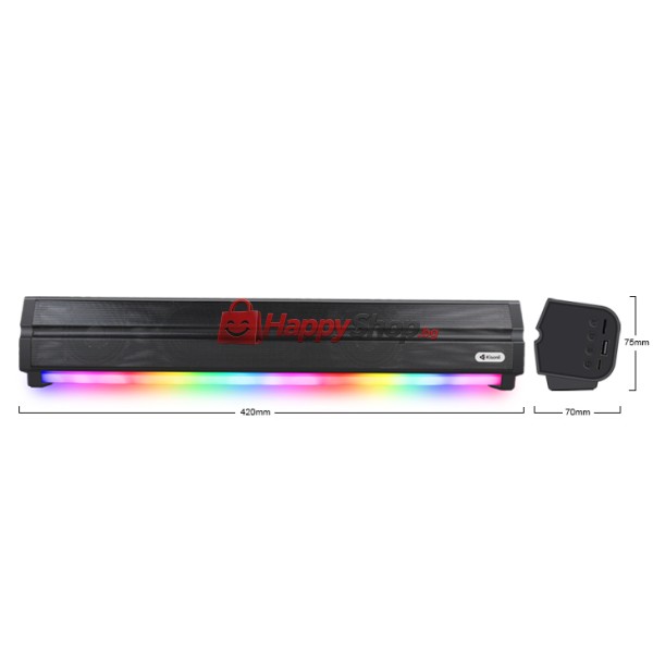 Тонколона Kisonli LED-802, Bluetooth, USB, SD, RGB, AUX, FM, Черен - 22314