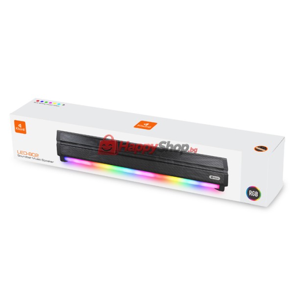 Тонколона Kisonli LED-802, Bluetooth, USB, SD, RGB, AUX, FM, Черен - 22314