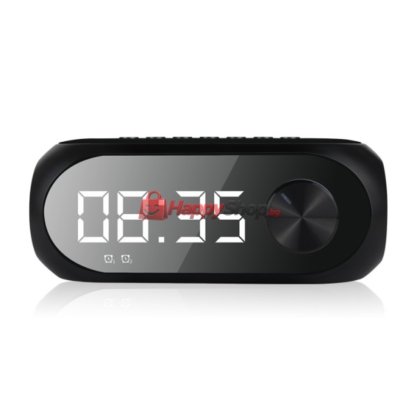 Тонколона Kisonli LP-2S, Bluetooth, Часовник, SD, FM, AUX, RGB, Черен - 22280