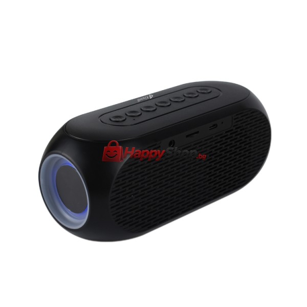Тонколона Kisonli LP-2S, Bluetooth, Часовник, SD, FM, AUX, RGB, Черен - 22280