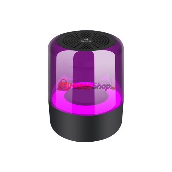 Тонколона Kisonli LP-5S, Bluetooth, USB, SD, FM, RGB, Черен - 22278