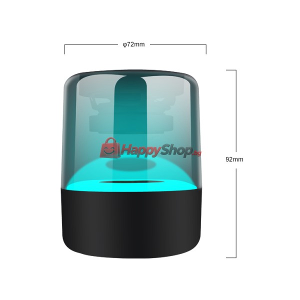 Тонколона Kisonli LP-5S, Bluetooth, USB, SD, FM, RGB, Черен - 22278