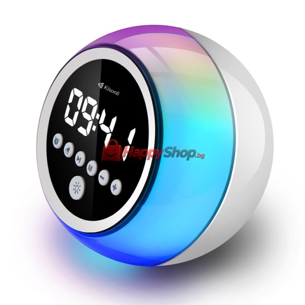Тонколона Kisonli Q6C, Bluetooth, SD, FM, RGB, Бял - 22283