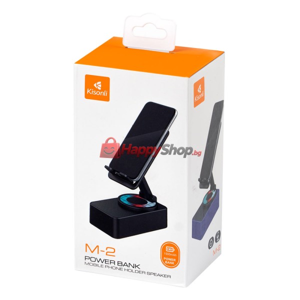 Тонколона със стойка за телефон Kisonli M2, Bluetooth, USB, RGB, Различни цветове - 22274