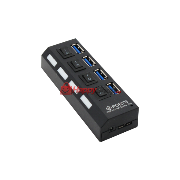 USB хъб , USB 3.0, 4 Порта, Черен - 12062