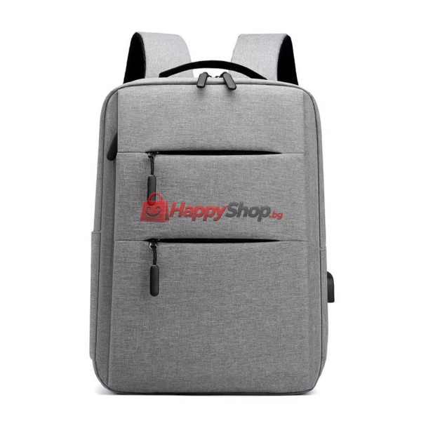 Раница за лаптоп BP-03, 15.6", Сив - 45289