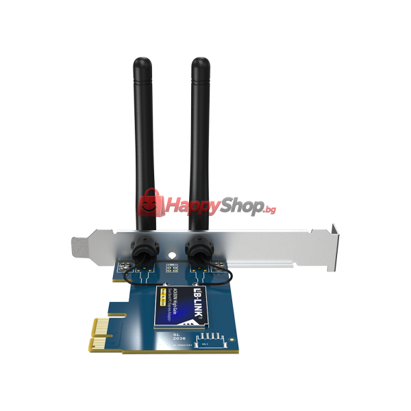 Безжичен мрежов адаптер LB-LINK BL-P650H, PCI-E, 650Mbps, 2.4/5Ghz, 2 x 6dBi, Син - 19048