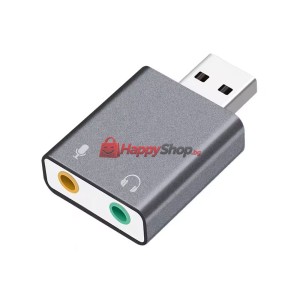 Звукова карта DeTech, USB, 7.1, Сив - 17857