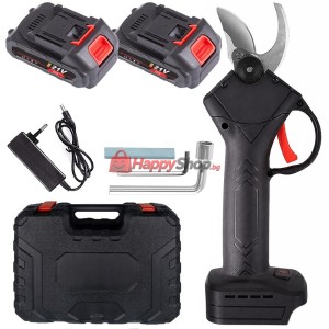 Безжична електрическа ножица за градина с 2 батерии и куфар