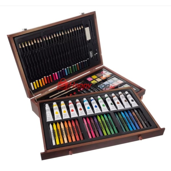 Художествен комплект за рисуване 130 части Maaleo с дървен куфар