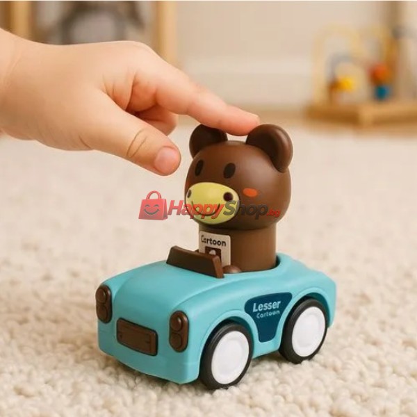 Сензорна играчка Количка с животни 4в1 за деца